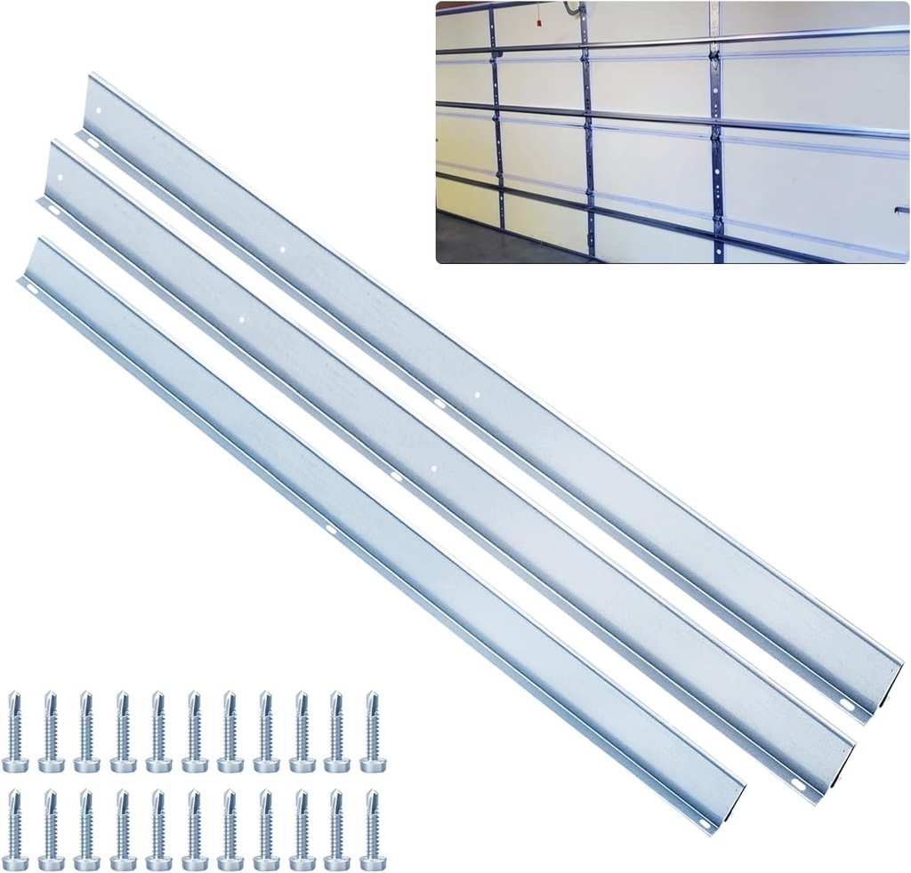 1 Set of 9FT Garage Door Strut Support Brace,9' Reinforcement Steel Hurricane Strut Beams,Heavy Duty,20# Thick Steel,Screws Included