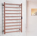 Luxury Towel Warmer Wall Mount Electric Plug-in/Hardwired Heated Towel Rack, Heated Towel Drying Rack with Timer & Temperature Multi-Level Adjustable (Rose Gold, 10 Bars)