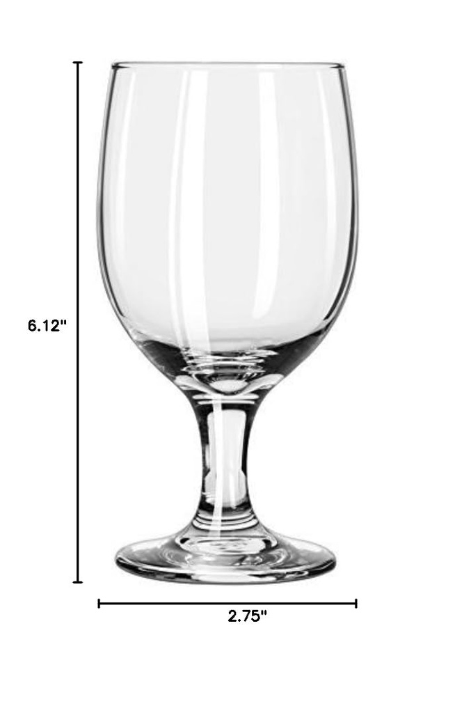 Libbey 3711 Embassy Brandy, 11.5 oz., 6.125" Height, 3.25" Width, 6.125" Length, Medium, Clear (Pack of 24)
