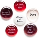 Lifeforce Glass Romance Glass Stones, Messages of Love and Affection For Your Beloved, Packaged in a Gorgeous Box. Set of Six