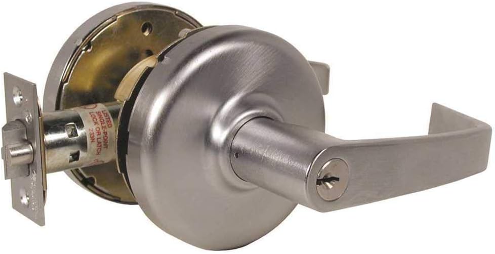 Corbin Russwin CL3300 Series Grade 1 Satin Chromium Plated Extra Heavy Duty Storeroom/Closet Single Cylindrical Lever Lock, L4 Keyway, 1-3/4" to 2" Door Thickness (Pack of 1)