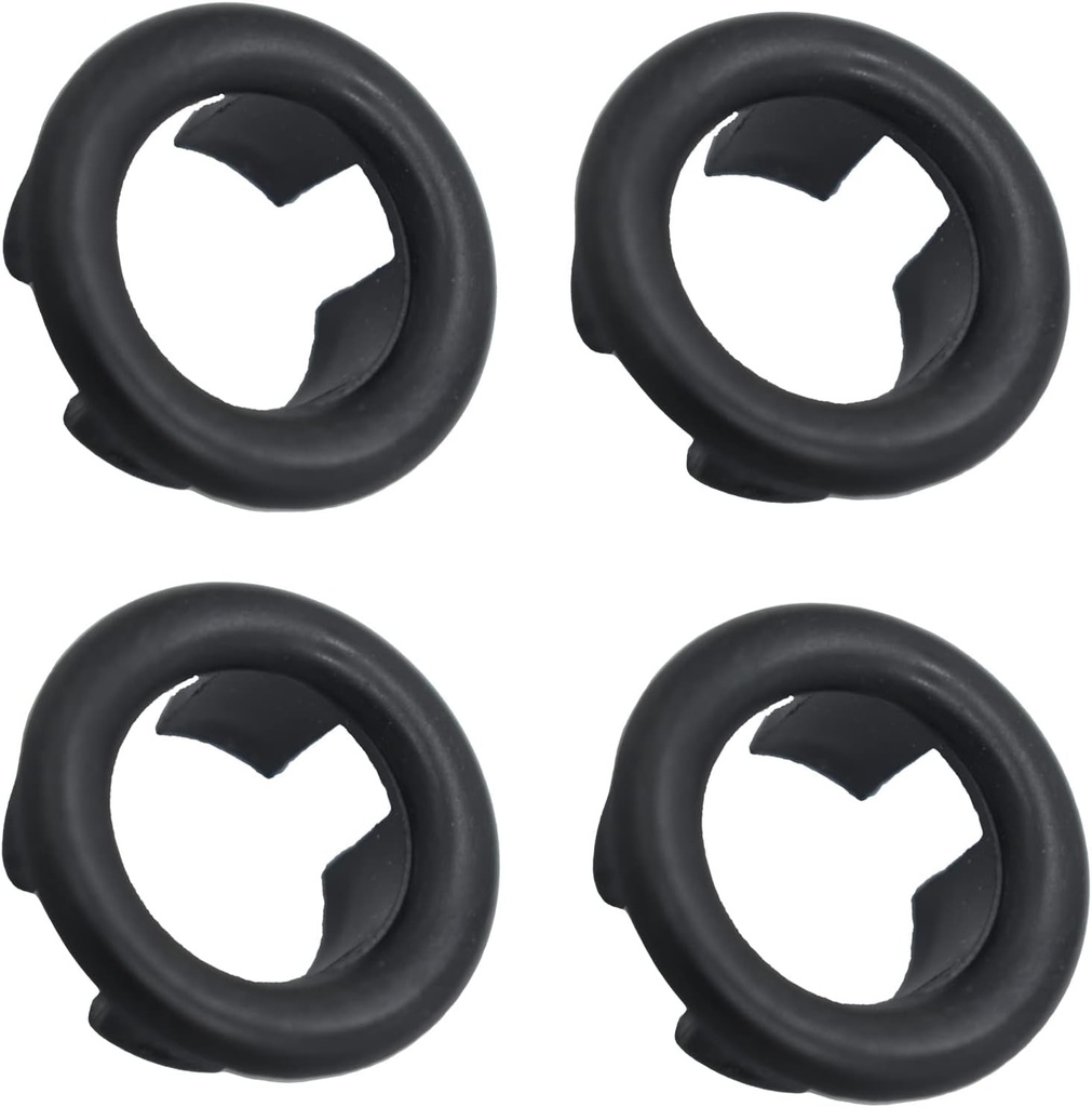 4 Pack Kitchen Bathroom Sink Overflow Ring Cover Bath Sink Hole Round Overflow Drain Cap Cover Insert in Hole Spares(Black)