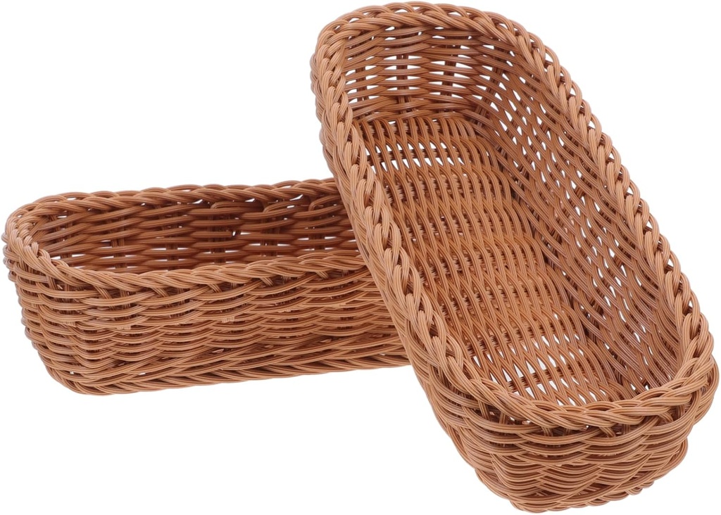 2pcs Utensil Organizer for Kitchen Silverware Tray Cutlery Storage Basket Woven Plastic Basket Kitchen Accessory Organizing Bins