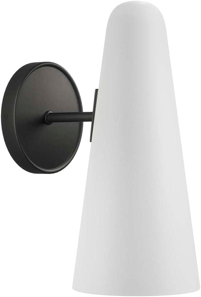 Modway Beacon 1-Light Wall Sconce in Opal Black, 7.5 x 5 x 11.5