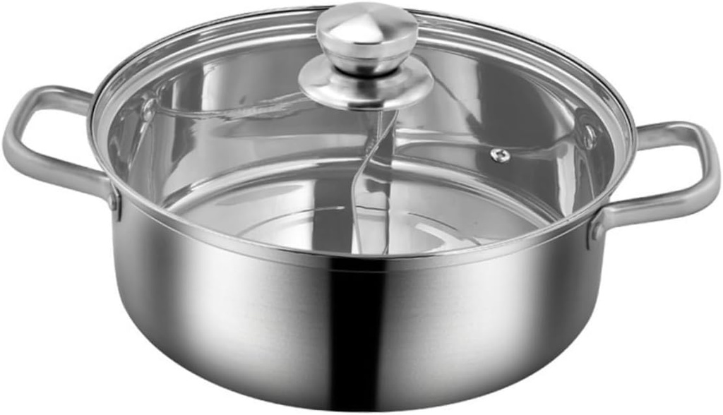 Mikinona 1pc Stainless Steel Hot Pot Lid Practical Induction Cooker Cookware for Gas Electric Stoves Multifunctional Kitchenware for Home Cooking Entertaining