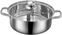 Mikinona 1pc Stainless Steel Hot Pot Lid Practical Induction Cooker Cookware for Gas Electric Stoves Multifunctional Kitchenware for Home Cooking Entertaining