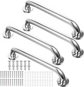 4 Pack Shower Grab Bar, Stainless Steel Bathroom Grab Bar, Shower Handle Bath Handle, Safety Bars for Shower Chair Bench, Grab Bars Senior, Elderly, Handicap (12.8 Inch)