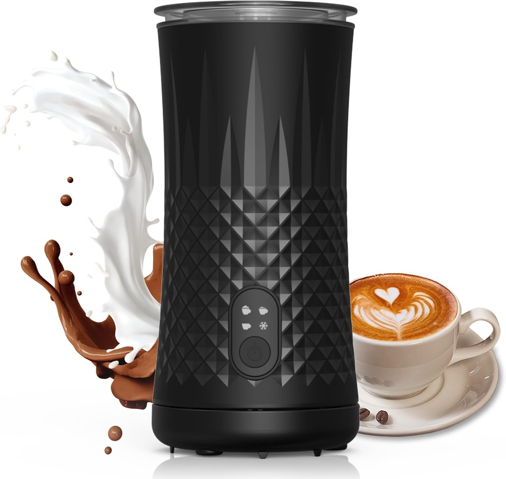 Milk Frother and Steamer,Hot and Cold Foam Maker and Milk Steamer Function 4 In 1, Automatic with Smart Temperature Control for Coffee, Latte,Christmas Gift for Cappuccino and Macchiato Accessories