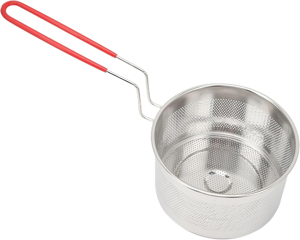 Deep Fryer Basket Stainless Steel Round Design for French Fries Chicken Onion Rings and More Fits Most Standard Fryers and Pots Handle for Safe and Easy Use