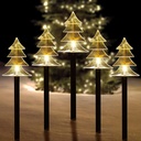 ILLUMINEW Outdoor Christmas Decorations, Solar Christmas Pathway Lights, Set of 5 Waterproof Landscape LED Lights for Yard Lawn Patio Walkway Decor