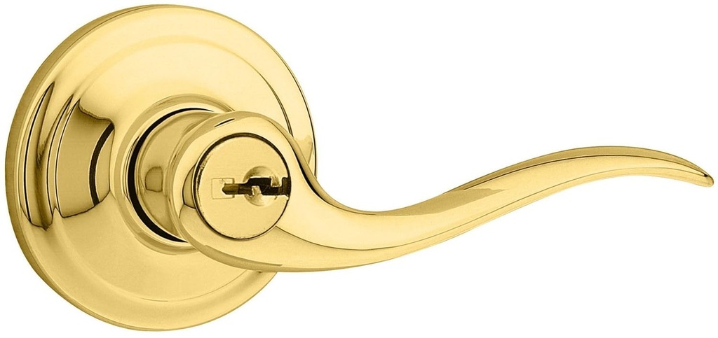 Kwikset 740TNL 3 SMT 6AL RCS Smartkey Tustin Entry Leverset Polished Brass, Plastic, 1" x 1" x 1"