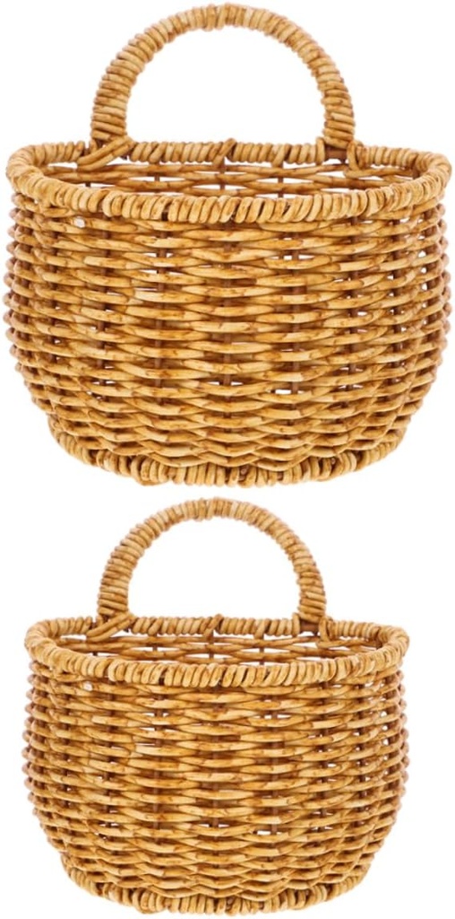 Handwoven Wall Hanging Storage Basket for Kitchen Woven Storage Basket for Onion Ginger and Garlic Decorative Organizer for Home