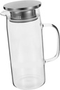 Large Capacity Cold Boiled Water Jug Borosilicate Glass Beverage Kettle for Iced Tea Juice Milk and More Elegant Design with Handle