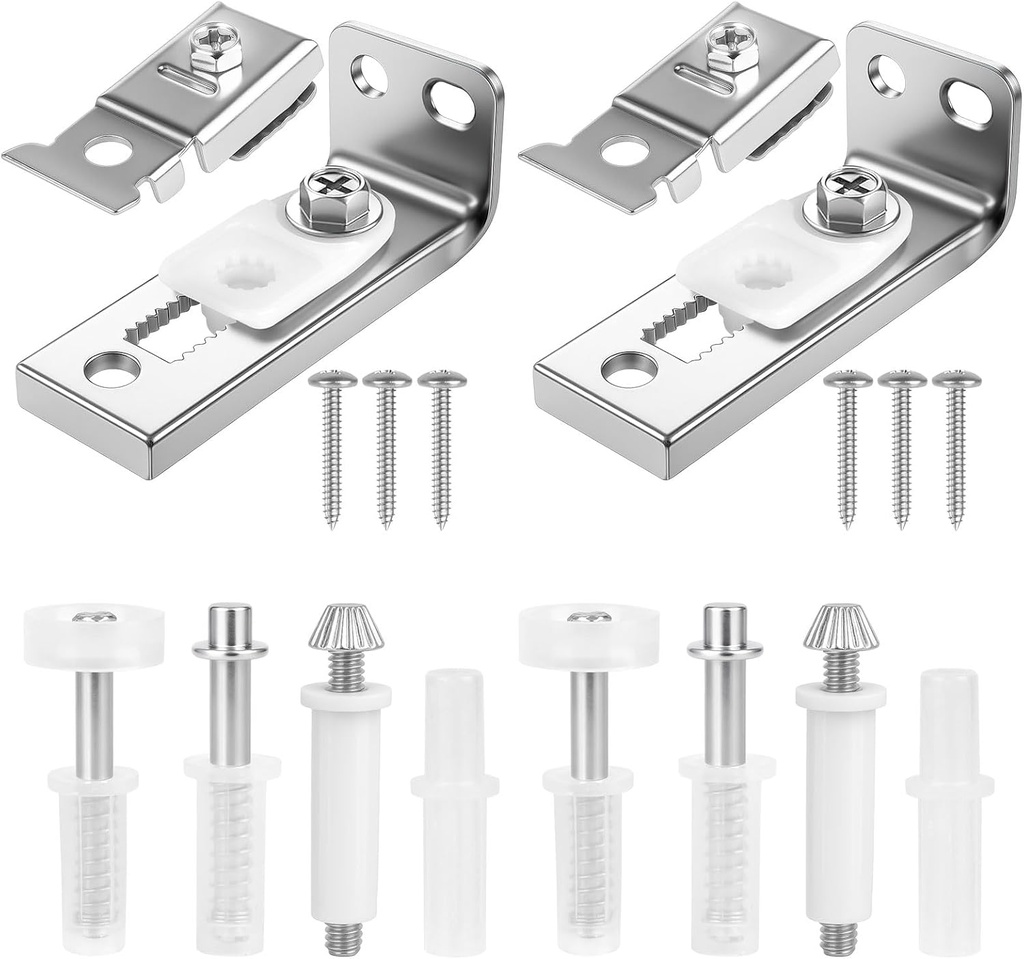 Bifold Door Hardware, 2 Pack Closet Door Hardware Repair Kits, Bi-Fold Door Hardware Kits for Accordion Door, Include Bifold Door Bottom Pivot, Bracket, Guides Wheel