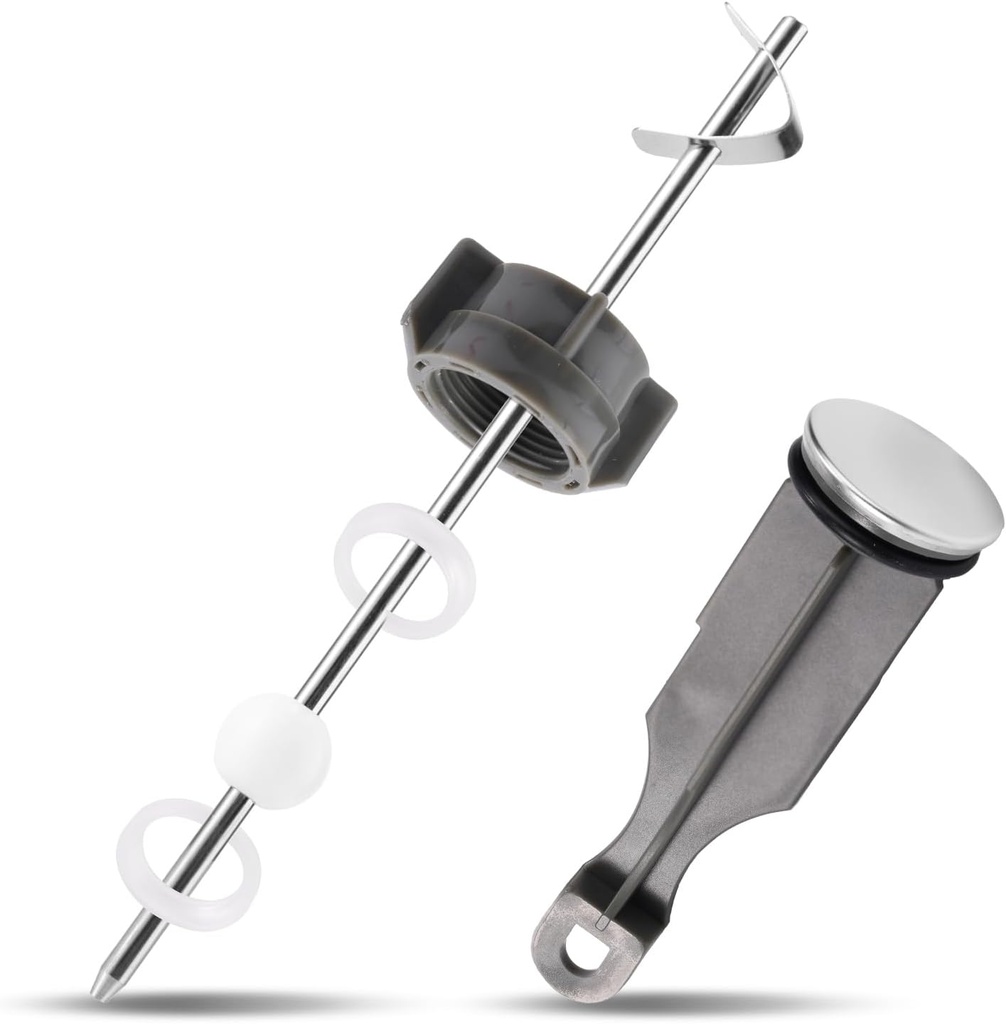 2pcs Sink Drain Parts, Including Pop-Up Stopper & Pivot Rod Replacement Bathroom Sink Drain Repair Kit Compatible with Price Pfister & Popular Band