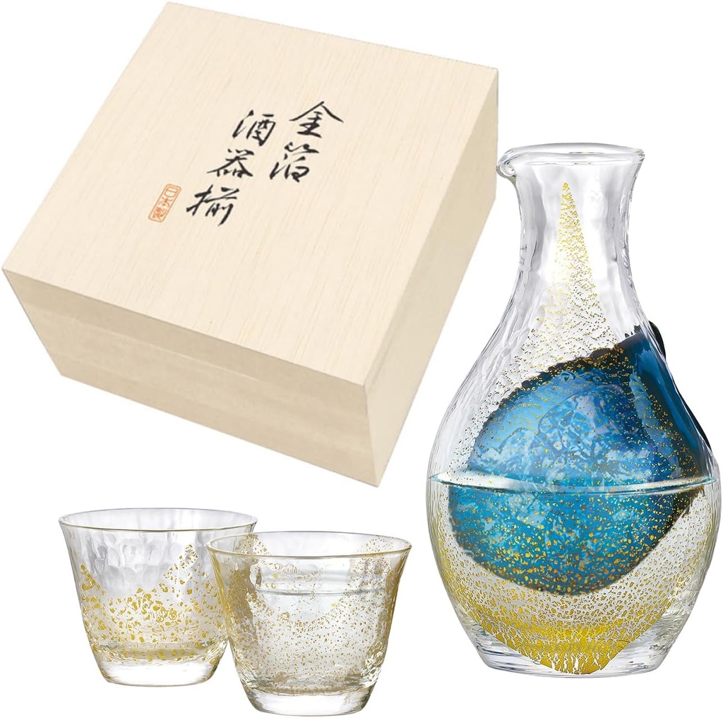 Made in Japan Cold wine set (gold foil) 【Cup】 【Tokutoshi】 【Japanese sake】