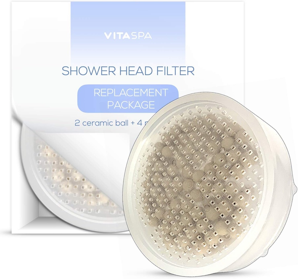 Showerhead filters Replacement Package - 2Ceramic balls + 4Nano filters