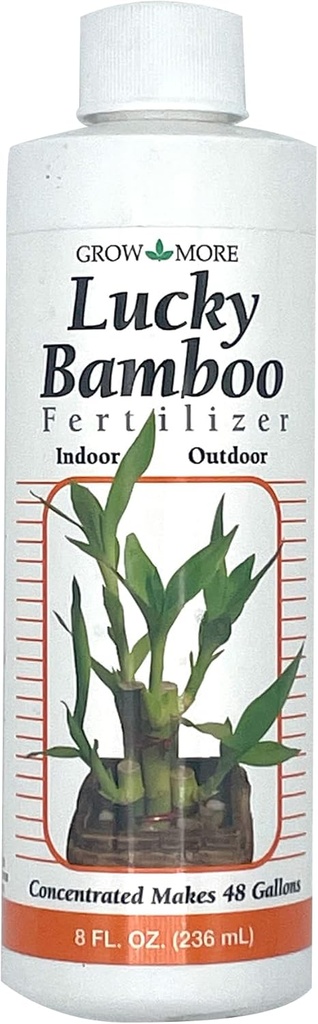Grow More Lucky Bamboo Fertilizer (2-2-2) - 8oz of USA-Made & Concentrated Liquid Plant Food That Makes 48 Gallons - Outdoor & Indoor Bamboo Plant Food for Fast Growth