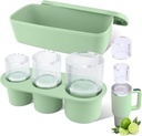 Tcamp Ice Mold for Stanley Cup 30-40 oz Tumbler Cup Ice Mold, Silicone Ice Cube Tray With Lid and Bin for Chilling Cocktails, Whiskey, Drinks, Coffee, Easy Fill and Release Ice Maker (Green)