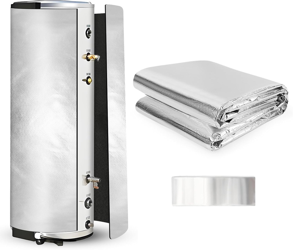 Upgraded Water Heater Insulation Blanket 76"x48",Pre-Oxidized Fiber Technology for Energy Saving, Soft Tight Fit Easy to Cut & Install, Includes 16FT Foil Tape, Fits 40 50 60 Gallon Tanks(76"x48")