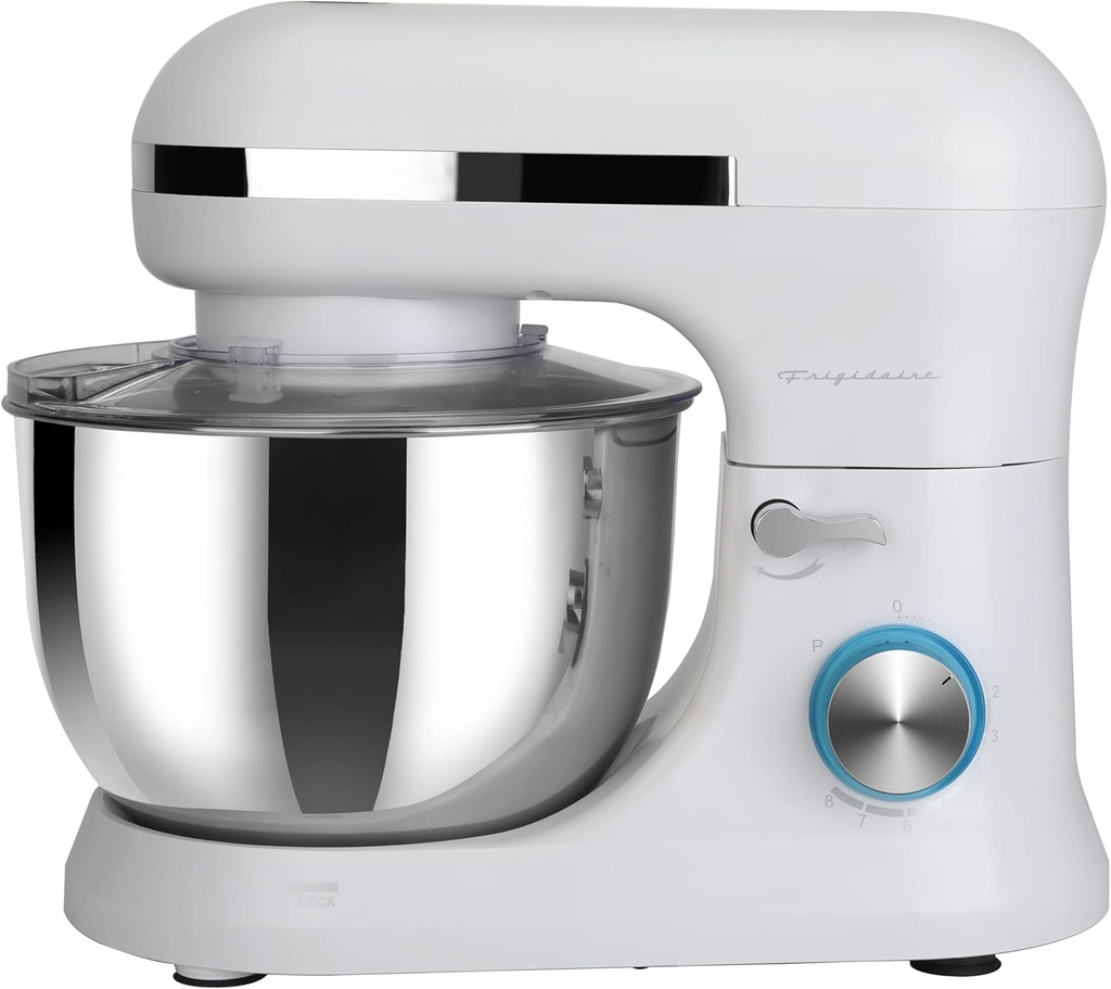 CULINARY CHEF Retro Electric Stand Mixer, 4.75 Quart / 4.5L, 8 Speeds with Whisk, Dough Hook, Flat Beater Attachments, Splash Guard (White)