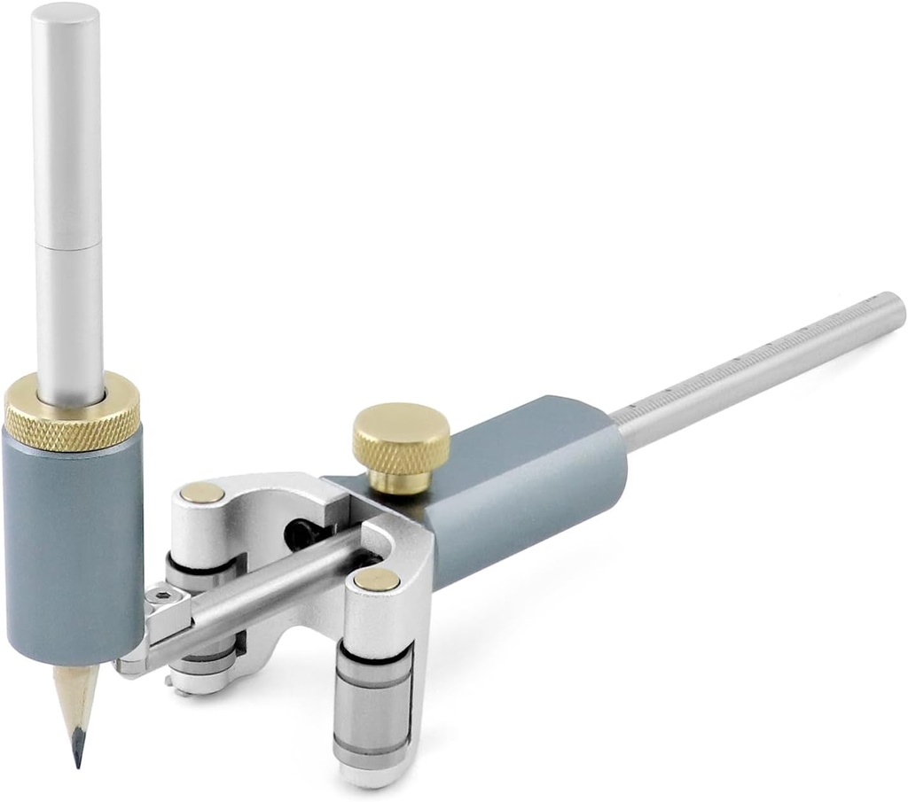 QWORK Wheel Marking Gauge, Multifunctional Woodworking Scribing Tool to Draw Arcs and Lines, Dual-purpose Scriber Parallel Line Drawing Tool, Adjustable Precision Linear Arc