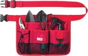 UNCO- Adjustable Gardening Belt, Red, 7 Pockets, Wear, Cut and Water Resistant, Garden Tool Belt Pouch, Waist Apron with Pockets