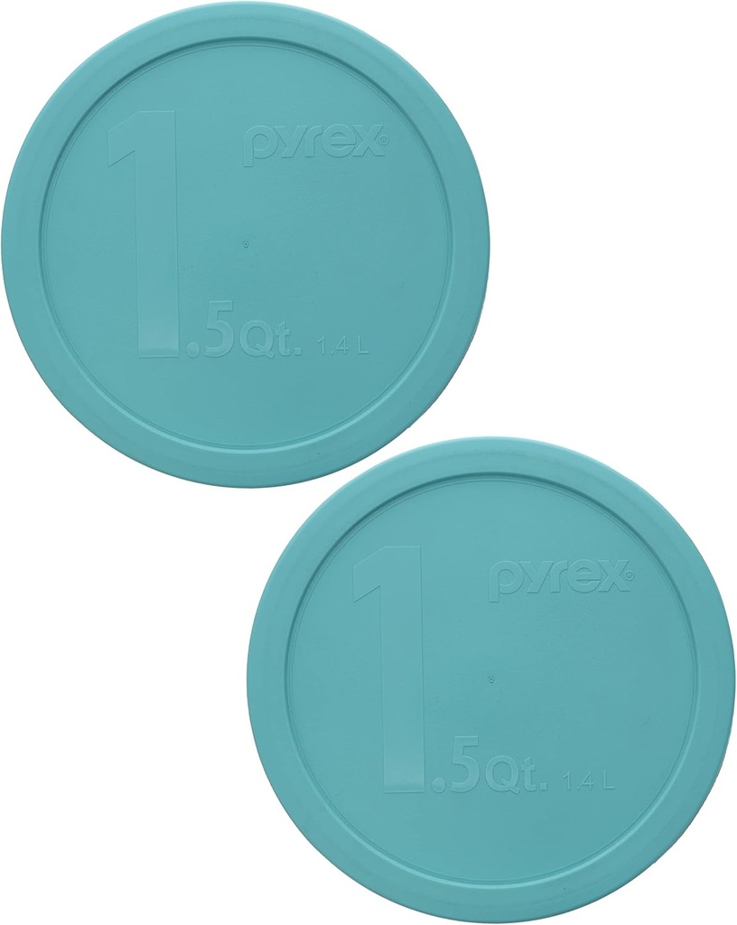 Pyrex 323-PC 1.5qt Sun Bleach Turquoise Replacement Mixing Bowl Lids (2-Pack)