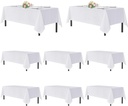 sancua White Table Cloths Rectangle, 8 Pack Tablecoths for 6 Foot Tables - Washable Polyester Fabric Table Cover for Wedding, Birthday Party, Banquet Reception, 54x108 Inch