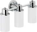 Moen DN0763CH Iso 3-Light Dual-Mount Bath Bathroom Vanity Fixture with Frosted Glass, Chrome 9.60 x 20.60 x 10.00 inches