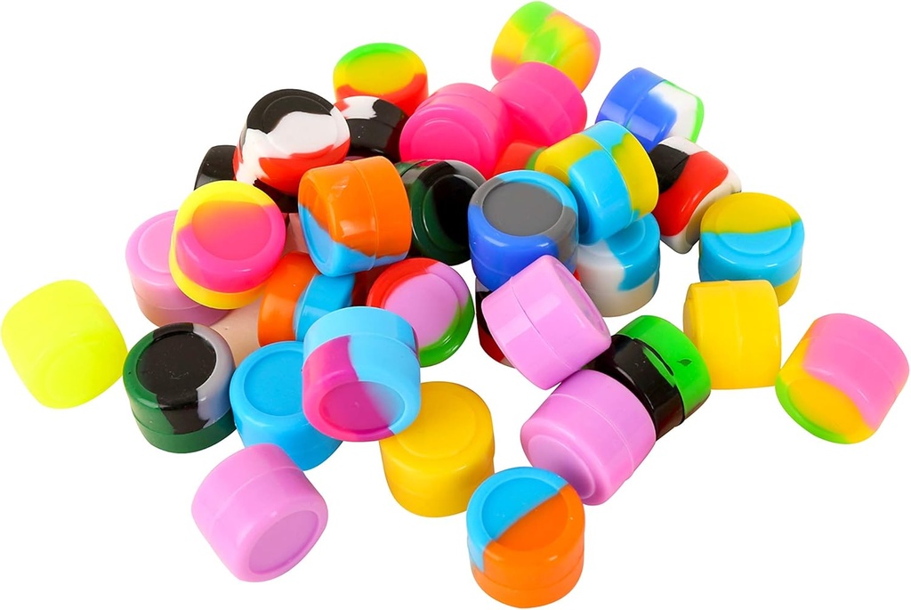 2ML 100pcs Silicone Containers Non-Stick Containers Multi Use Storage Jars Assorted Colors