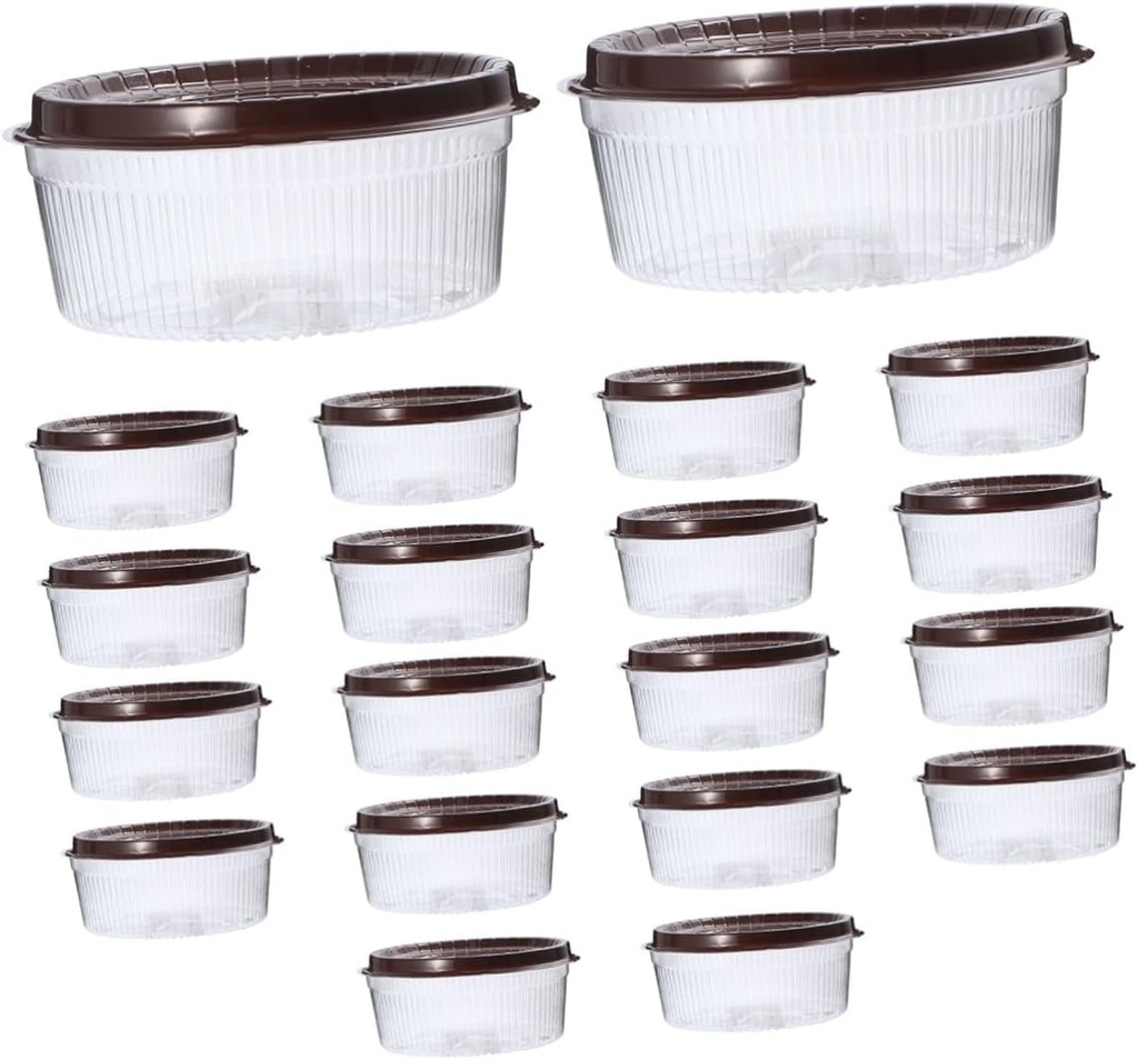 20Pcs Transparent Plastic Cake Boxes with Lids for Cupcakes and Muffins Resealable Pastry Holders for Parties and Food for Desserts and Treats