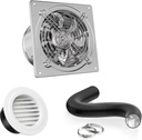 HG Power 6 Inch Exhasut Fan Kit - Metal Exhaust Fan, Round Vent Cover, 116-feet Flexible Air Ducting for Kitchen, Garage, Basement, Chicken Coop, Workshop, Greenhouse Ventilation Use