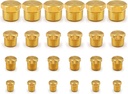 Brass Hex Pipe Plug Fittings Kits, Brass Plugs Fitting Assortment 1/8" 1/4" 3/8" 1/2" NTP Plug Male Threaded 24 PCS