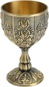 Metal Embossed Wine Cup, Vintage Flower Pattern Chalice Goblet for Home Bar Weddings Art Craft Decoration(Bronze)