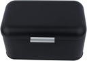 Metal Bread Bin, Black Large Capacity Retro Bread Keeper Farmhouse Bread Box with Lid for Kitchen Countertop Pantry Freezer