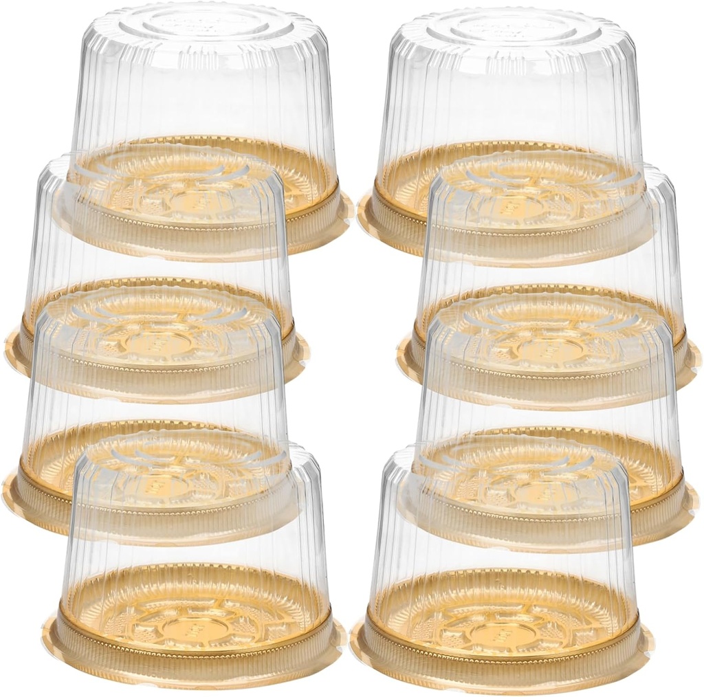 Zerodeko Plastic Cake Round Cake Carrier Box Lids Cupcake Transport Container Slice Packaging
