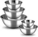 WHYSKO Meal Prep Stainless Steel Mixing Bowl (5-Piece Set) Home, Refrigerator, and Kitchen Food Storage Organizers | Ecofriendly, Heavy Duty, No Lids
