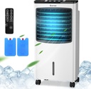 3-IN-1 Evaporative Air Conditioner, 29" Wide Oscillating Air Cooler with Humidifier, Remote Control, 2 Ice Packs & 2.1 Gallons Water Tank. Portable Tower fan for Room, Office & Home