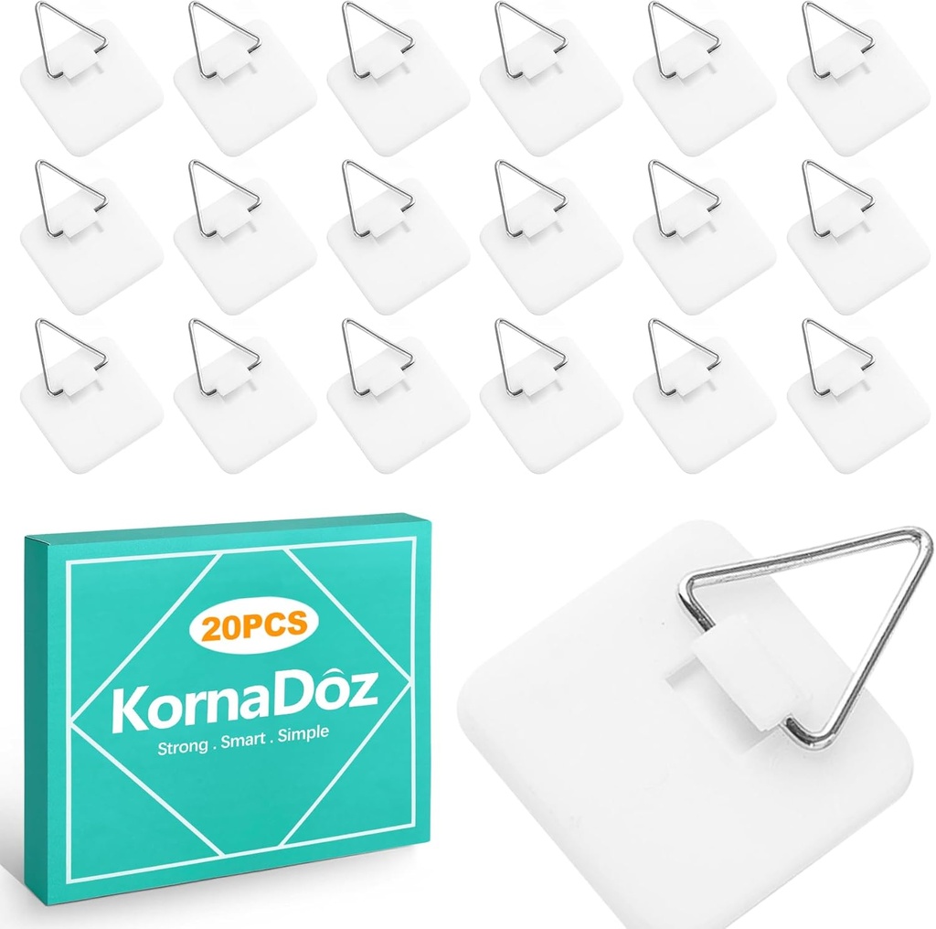 20 Pack Invisible Adhesive Plate Hangers, Vertical Wall Holders for Display, Supports 8-10 Inch Decorative Plates, Art & China, Secure Hangers for Home Décor