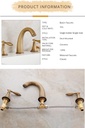 Basin Faucets Antique Brass Deck Mounted Bathtub Mixer Faucet Dual Handle 3 Holes Bathroom Faucet Set Water Tap Tub Faucet(SLT3PC1)