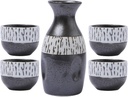Refineness Sake Set, Porcelain Japanese Style Sake Cups Set, 5-Piece Traditional Japanese Made of Ceramic, Handmade/s(Large)