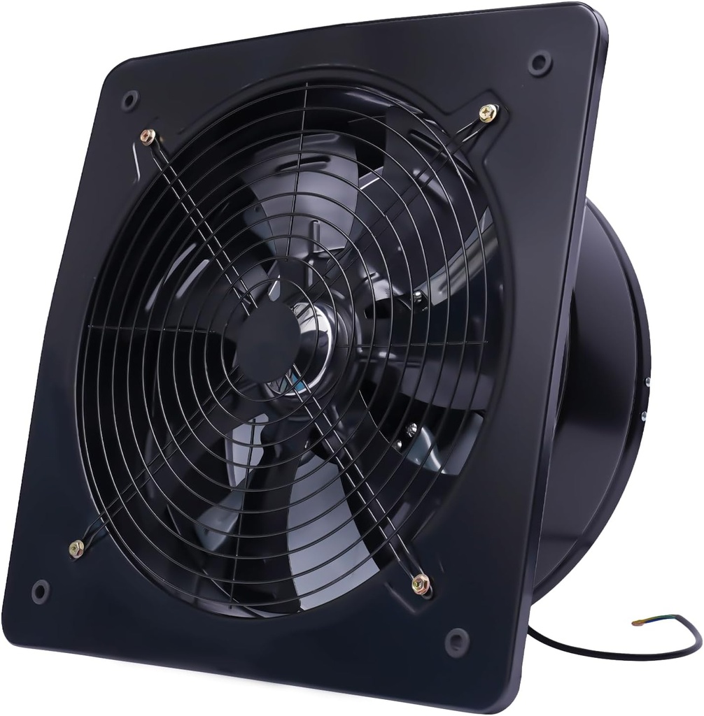 Ventilating Fan, 2800RPM 4700CFM 16'' Utility Blower Fan, Black Industrial Flow Ventilator, Exhaust Shutter Fan for Bathroom Attic Kitchen Window Basement (750W, 16'' Impeller Diameter)
