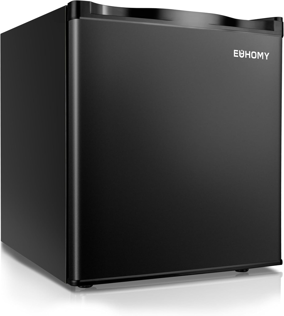 EUHOMY 1.1 Cubic Feet Mini Freezer, Countertop, Single Door Compact Upright Freezer with Reversible Door, Removable Shelves, Small freezer for Home/Dorms/Apartment/Office, New Black