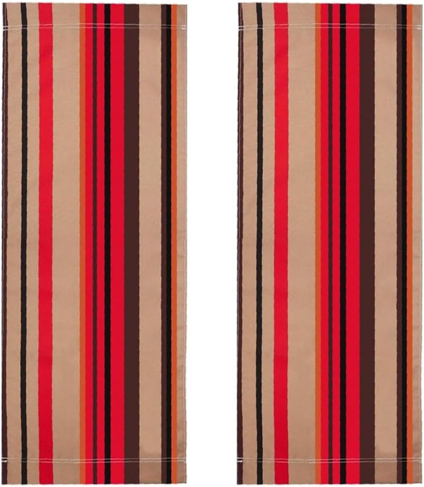 GORGECRAFT 2Pcs Beach Sling Chair Replacement Canvas 114X43cm Outdoor Chairs Cloth Replacements Red and Yellow Stripes Reclining Patio Folding Chair Fabric for Sunbathing Garden Courtyard Relaxation