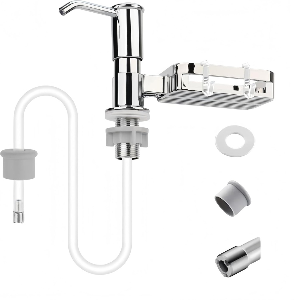 Dish Soap Dispenser for Kitchen Sink Pump with 40" Tube Kit,Hand Soap Dispenser for Bathroom Pump with Basket & Hooks