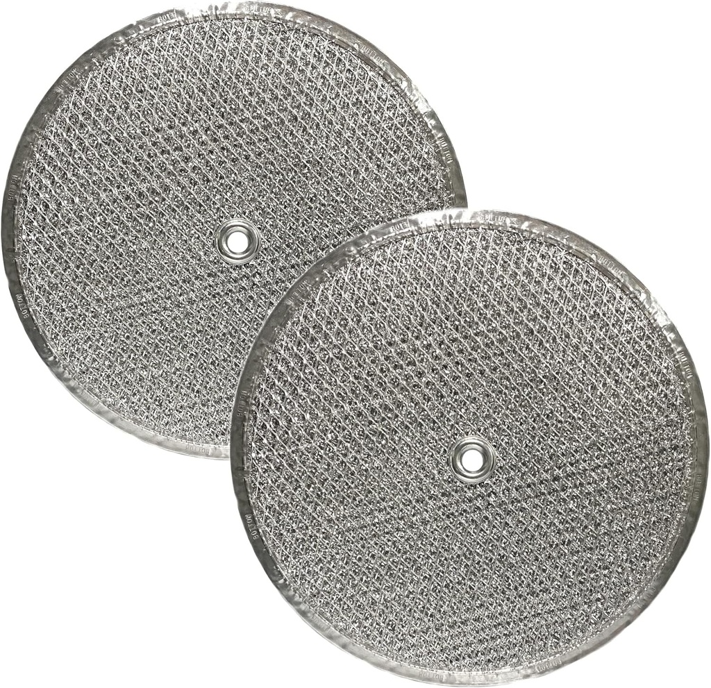 Air Filter Factory 9-1/2 Inches Round x 3/32 With Center Hole Flat Range Hood 12-Layer Aluminum Grease Filter 2-Pack