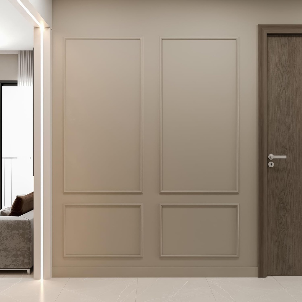 Peel and Stick Wall molding kit | Ready to go, Easy Install, no Tools Needed | 2 Top 2 Bottom Frame