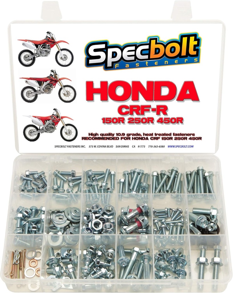250pc Specbolt Fasteners Brand Bolt Kit fits: Honda CRF150 CRF250 CRF250 Maintenance & Restoration of MX Dirt Bike Fasteners CRF 150 250 450