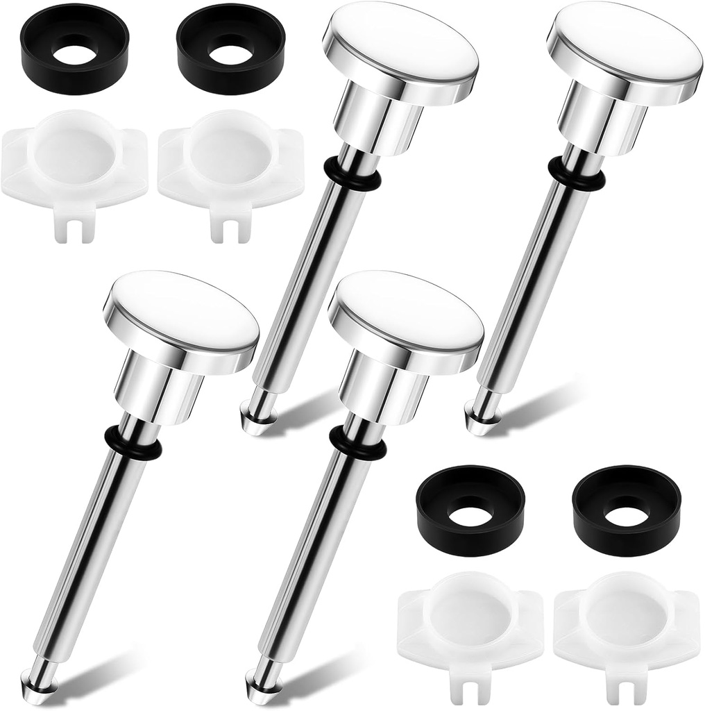 4 Set Tub Spout Diverter Repair Kit – Universal Shower Diverter Repair Kit with 4 Valve Stems, 4 Cup Seals & 4 Gates – Bathroom Bathtub Leaky Faucet Replacement Parts